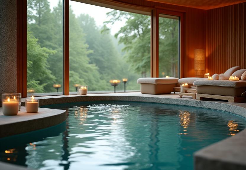 Wellness spa retreat in natural setting