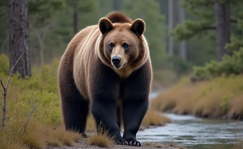 Wildlife bear viewing in Canadian wilderness